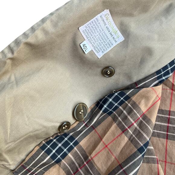 Vintage Gleneagles The Traditional Premium Tan Trench Coat Size Large 21x50 - Picture 5 of 12